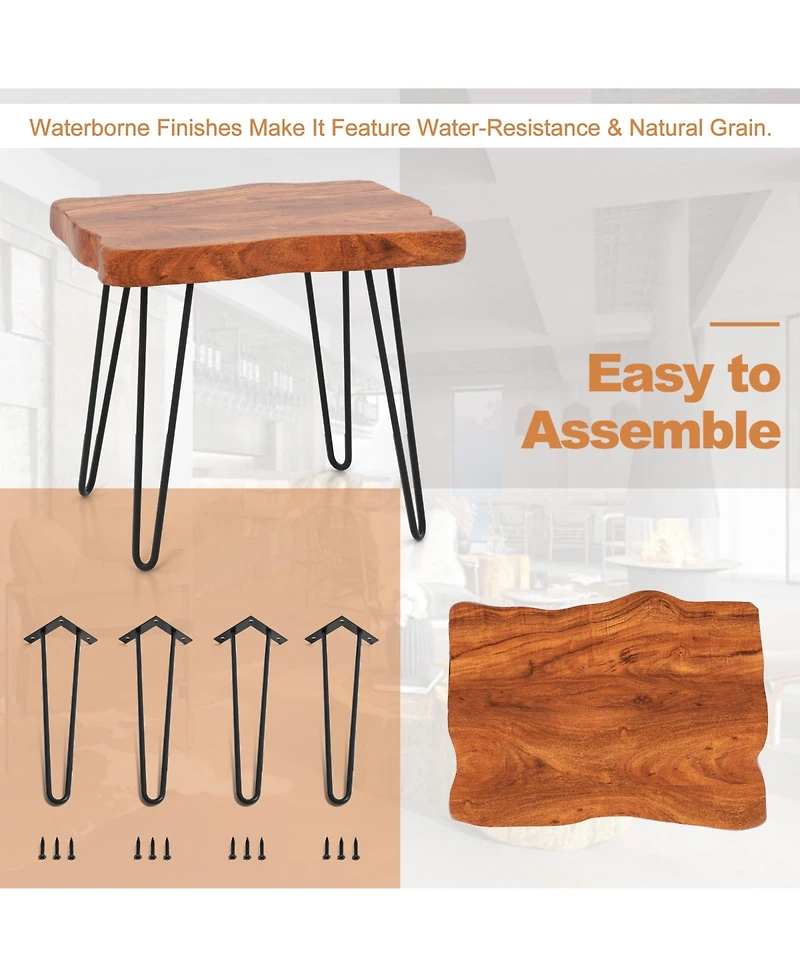 1 Pc Rectangular End Table Accent Side Reclaimed Teak Wood Plant Stand