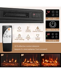 Costway Fireplace Tv Stand with Led Lights & 18'' Electric Fireplace for Tvs up to 50''