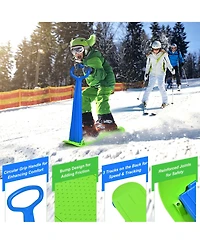 Folding Snow Scooter W/Grip Handle Portable Snow Sled for Kids Teenagers
