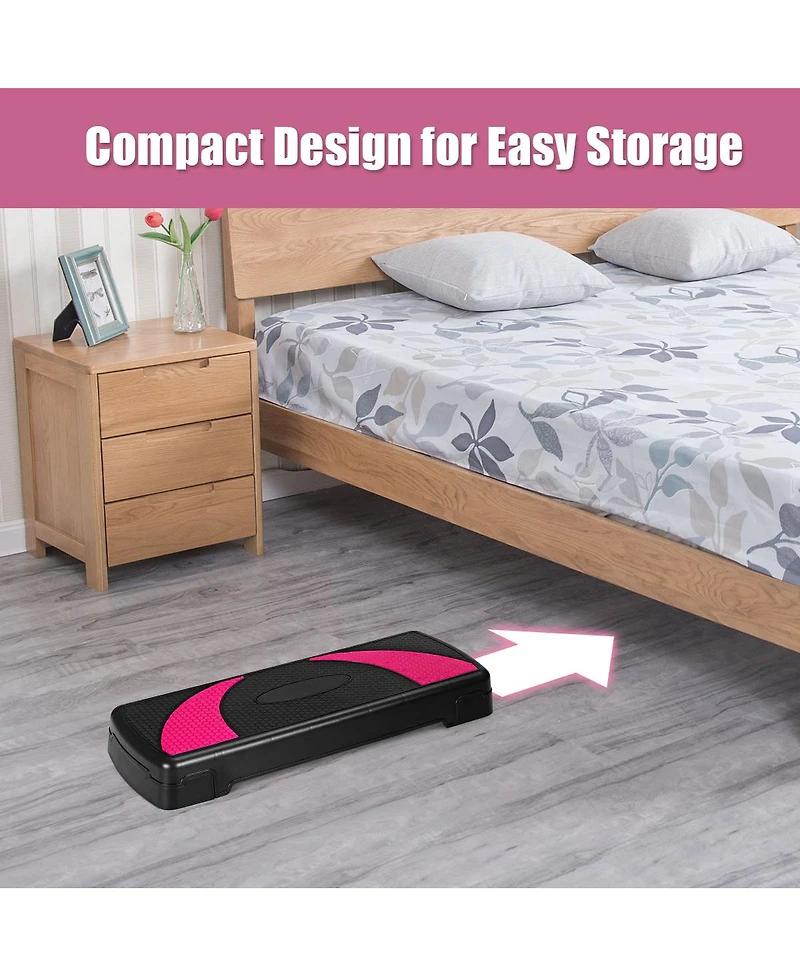 31'' Aerobic Exercise Stepper Cardio Trainer W/Riser Adjustable