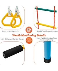 Costway 7 in 1 Kids Indoor Gym Playground Swedish Wall Ladder Children Home Climbing Gym