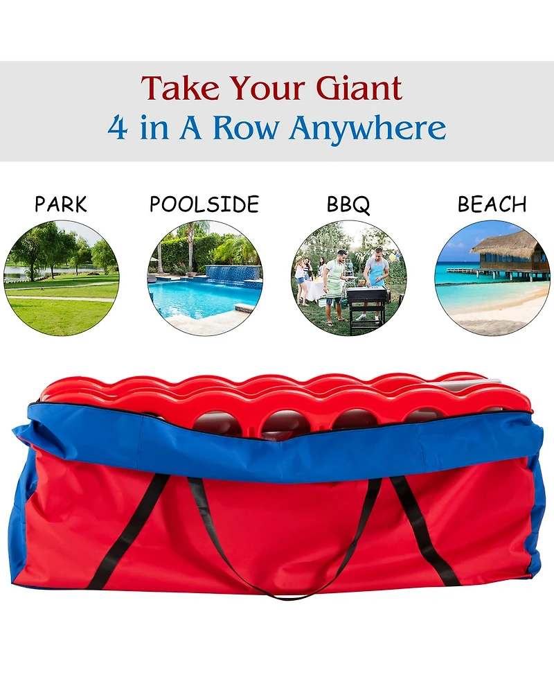 2 Pcs Giant 4 A Row Jumbo 4-to-Score Game Set W/Storage Carrying Bag for Kids Adult