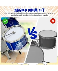 Jazz Drum Set for Toddler Kids Educational Toy w/Keyboard Cymbal