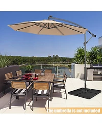 Patio 4pcs 13L Cantilever Offset Umbrella Base Heavy Duty Outdoor Square