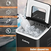 Portable Ice Maker Machine Countertop 26Lbs/24H Self-cleaning