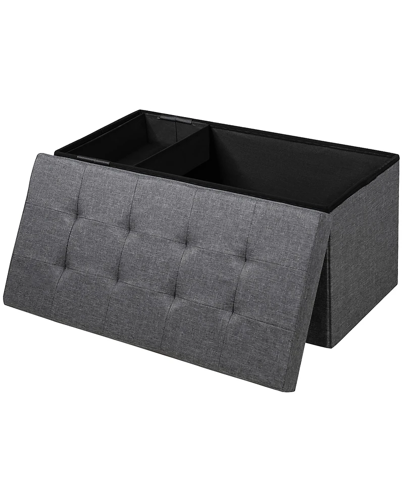 31.5''Fabric Foldable Storage Ottoman Toy Chest W/Removable Bin