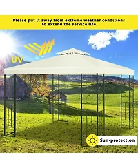 Costway 2 Tier 10'x10' Patio Gazebo Canopy Tent Steel Frame Shelter Awning