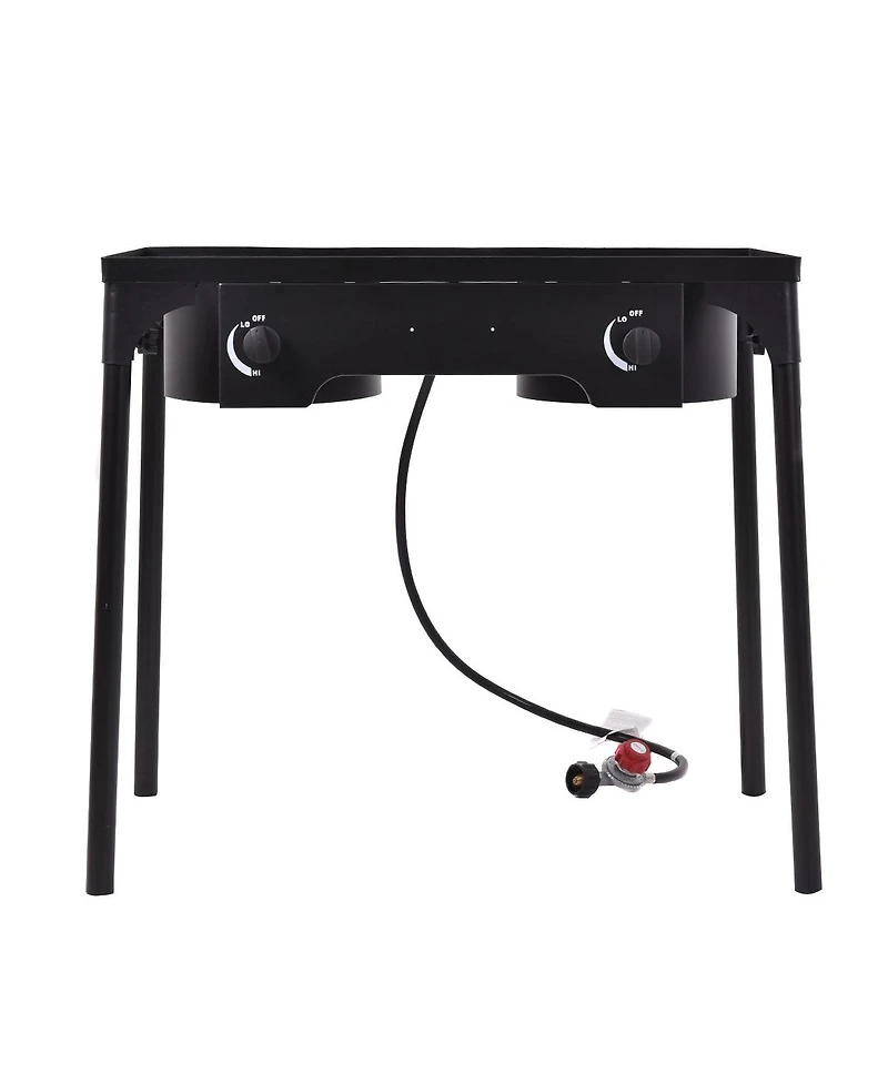 Double Burner Gas Propane Cooker Outdoor Camping Picnic Bbq Grill