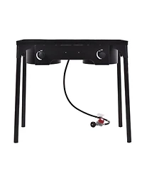 Double Burner Gas Propane Cooker Outdoor Camping Picnic Bbq Grill