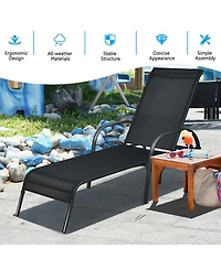 Patio Chaise Lounge Outdoor Folding Recliner Chair