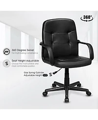 Ergonomic Mid-Back Executive Office Chair Swivel Computer Desk