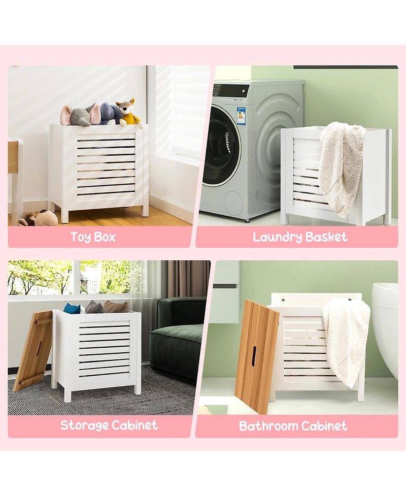 Wooden Toy Storage Organizer Kids Toy Chest W/Lid
