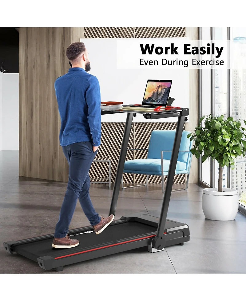 2.25HP 3-in-1 Folding Treadmill W/Table Speaker Remote Control