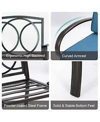 2PCS Patio LoveSeat Coffee Table Furniture Set Bench