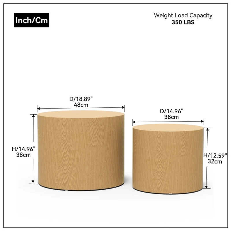 Streamdale Oak Nesting Table Set (2)