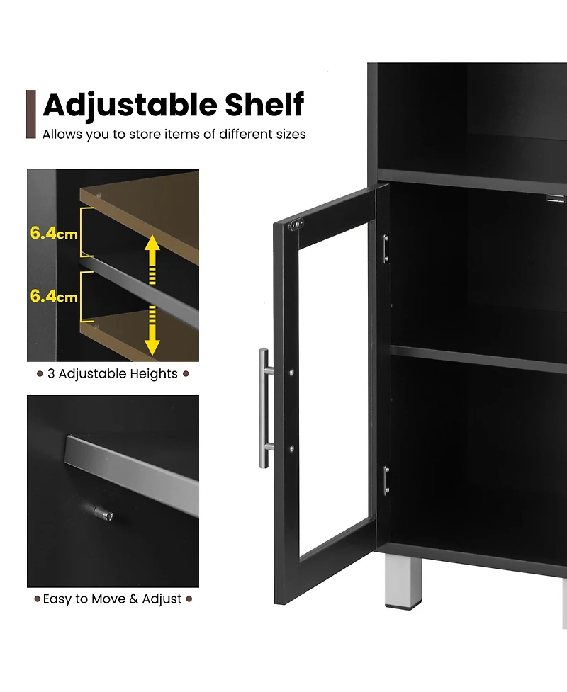 71'' Tall Tower Bathroom Storage Cabinet Organizer Display Shelves Bedroom