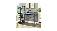 Slickblue 4 Tier Storage Shelves Computer Desk-Black