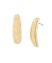 Robert Lee Morris Soho White Molten Patina Curved Stick Earrings