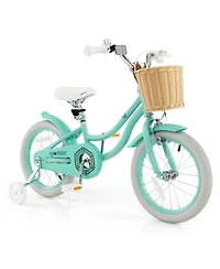 16" Kid s Bike with Training Wheels Adjustable Handlebar Seat Handbrake