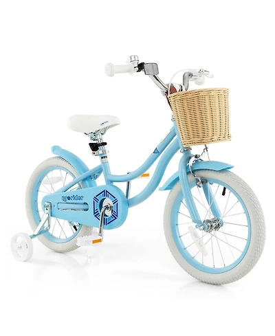 16" Kid s Bike with Training Wheels Adjustable Handlebar Seat Handbrake