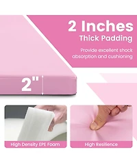 10' x 4' 2" 4-Panel Folding Exercise Mat with Carrying Handles for Gym Yoga