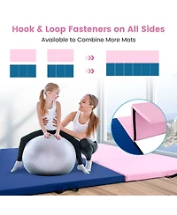 10' x 4' 2" 4-Panel Folding Exercise Mat with Carrying Handles for Gym Yoga
