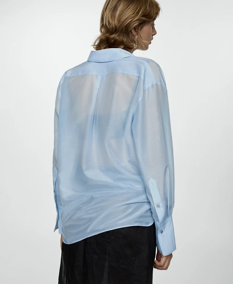 Mango Women's Oversized Silk Cotton Shirt