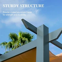 Streamdale Aluminum Outdoor Pergola with Retractable Canopy