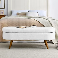 Streamdale Ottoman Oval Storage Bench, Rubberwood Legs