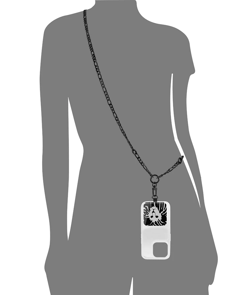 Anne Klein Women's Black Alloy Metal Crossbody Chain designed for iPhone
