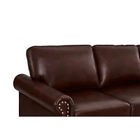 Streamdale Furniture Living Room Sofa Loveseat Chair Burgundy Faux Leather