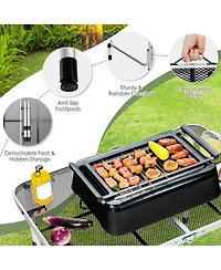 Sugift Aluminum Grill Table with Iron Mesh Top