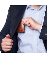 Alpine Swiss Mens Genuine Leather Passcase Bifold Wallet Rfid Safe 2 Id Windows