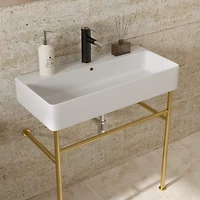 Streamdale Bathroom Console Sink with Gold Legs