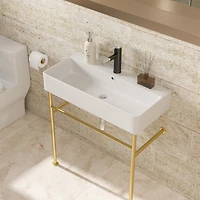 Streamdale Bathroom Console Sink with Gold Legs