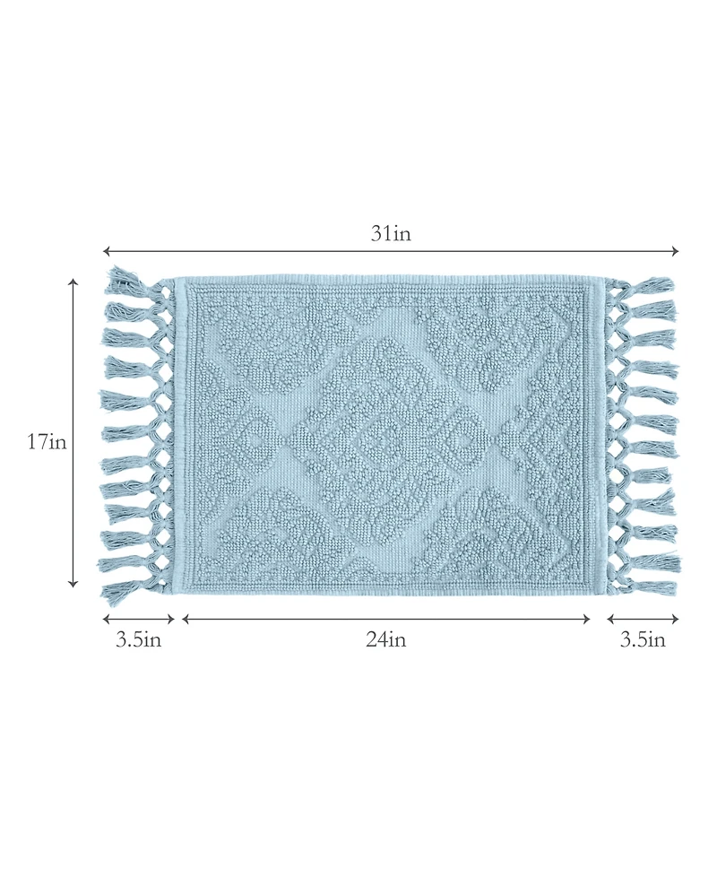 Jean Pierre New York Ricardo Fringe Cotton Bath Rug 17" x 31"