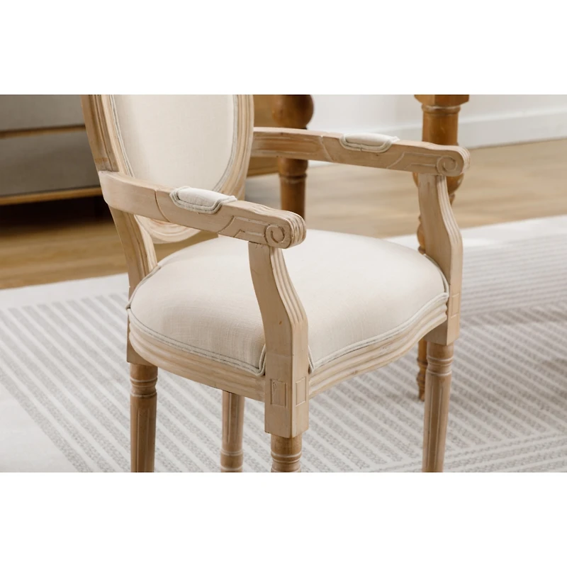 Streamdale Furniture French Style Solid Wood Dining Chair, Set Of 2, Cream