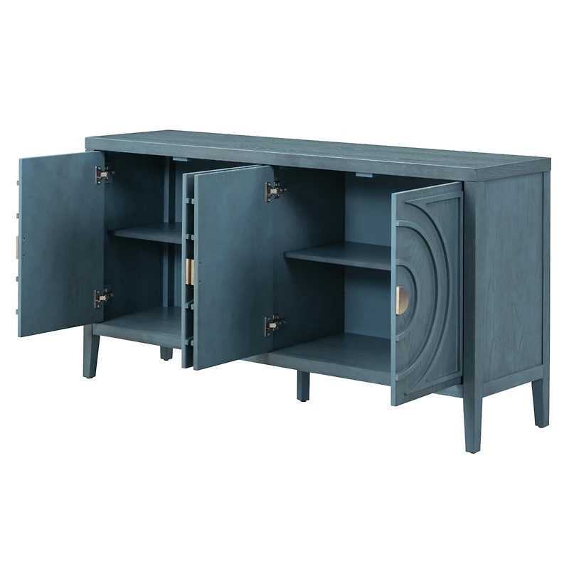 Streamdale Vintage Sideboard Door with Retro Groove & Handle