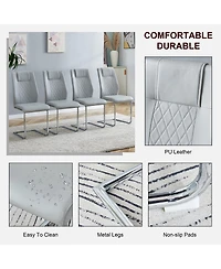 Set of 6 Faux Leather Cushioned Side Chairs