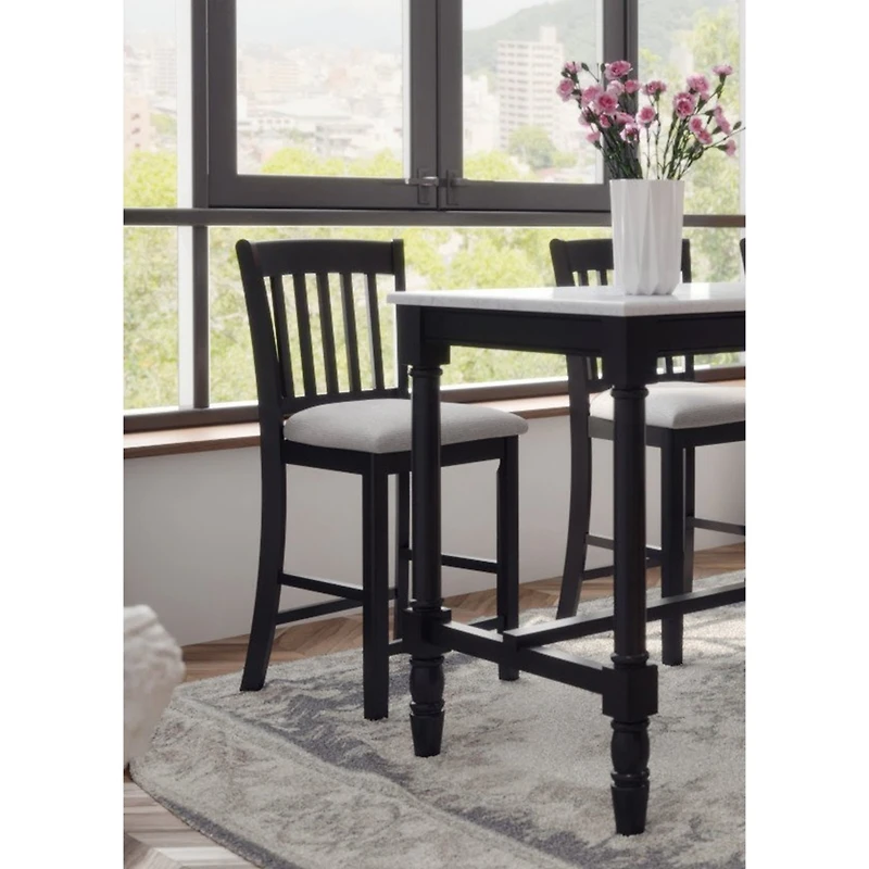 Streamdale Rustic Counter Height Dining Chairs with Foot Support