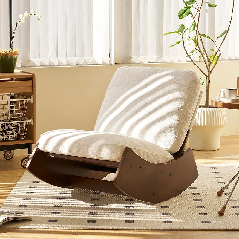Solid Wood Glider Chair with High-Quality Upholstery