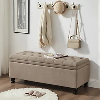 Streamdale Linen Storage Bench with Wooden Legs