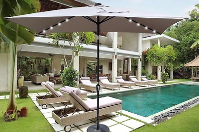 Streamdale Solar Led Patio Umbrella Crank, Tilt, 10x6.5 ft