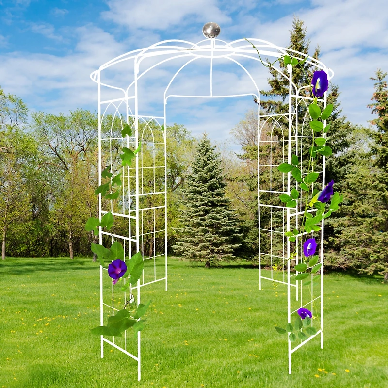 Streamdale White Birdcage Shape Wedding Pergola - 81.3" X 114.2"