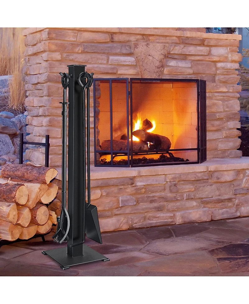 5 Pieces Fireplace Iron Fire Place Tool Set