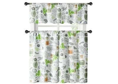 Kate Aurora Country Multi Spice Medley Complete 3 Piece Kitchen Curtain Tier & Valance Set