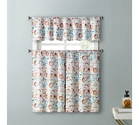 Kate Aurora Coffee Brew Complete 3 Pc. Complete CafeKitchen Curtain Tier & Valance Set