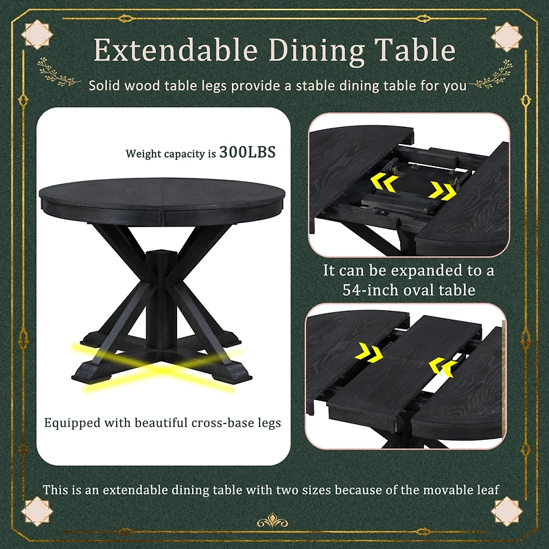 Streamdale Retro Extendable Oak Dining Table with 12" Leaf