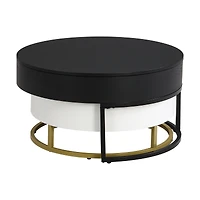 Streamdale Modern Round Lifttop Nesting Coffee Tables With 2 Drawersnatural