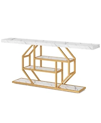 Tribesigns 70.9 inch Extra Long Console Table, Modern Sofa Table Behind Couch with Storage, 4 Tier Entryway Accent Table for Living Room, Hallway, Ent